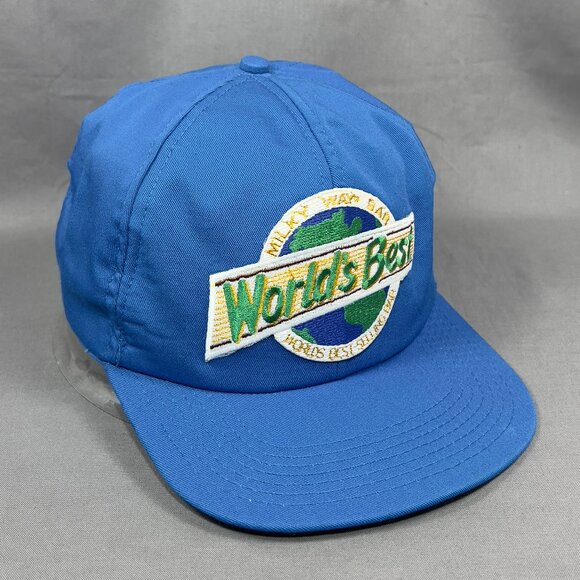 Vtg Milky Way Candy Bar Snapback Hat Cap Milk Chocolate Sweets Baseball USA Mens - Picture 6 of 15